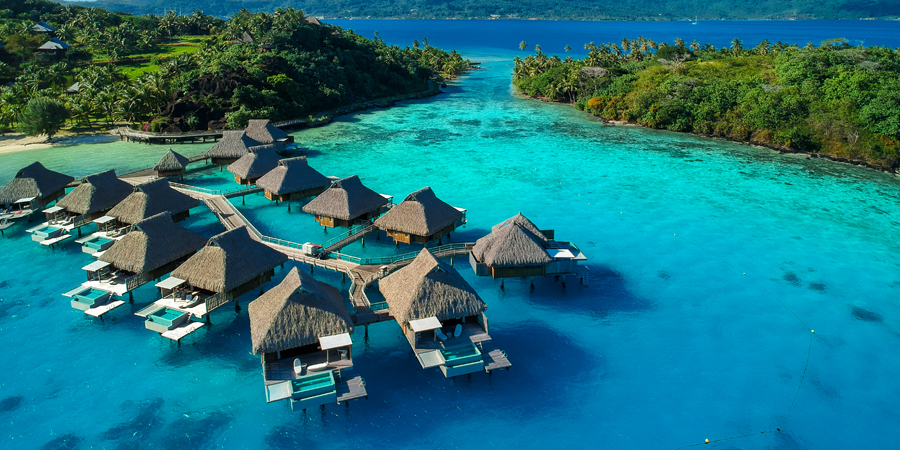 Overwater Bungalows in the Islands of Tahiti